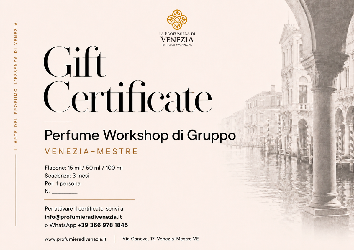 Digital gift voucher for a Perfume Workshop in Venice-Mestre