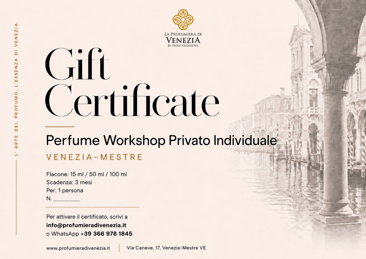 Gift certificate for an olfactory experience in Mestre