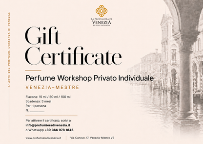 Gift certificate for an olfactory experience in Mestre