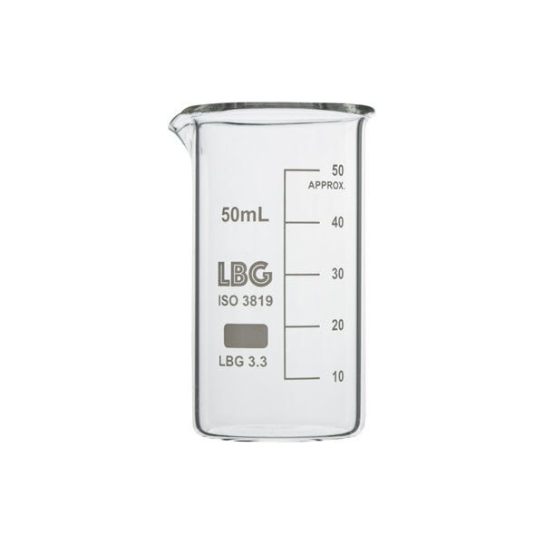 Becher di vetro formato alto 50 ml per laboratorio